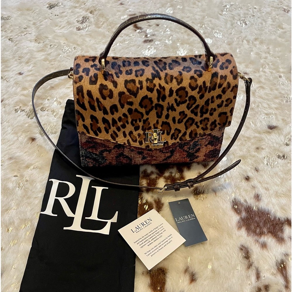 Ralph Lauren Jacquard Farrah Animal Print Satchel